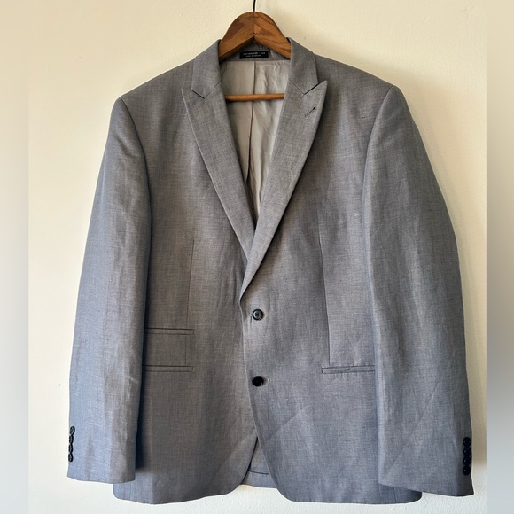 John Varvatos star USA Hendrix linen cotton blend suit sport coat slate gray 42R